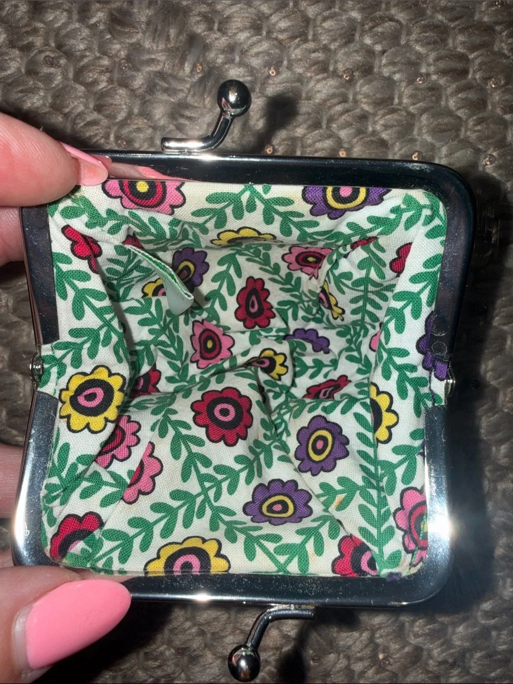 Vera Bradley Viva La Vera Pattern Mini Kiss Lock Change Purse